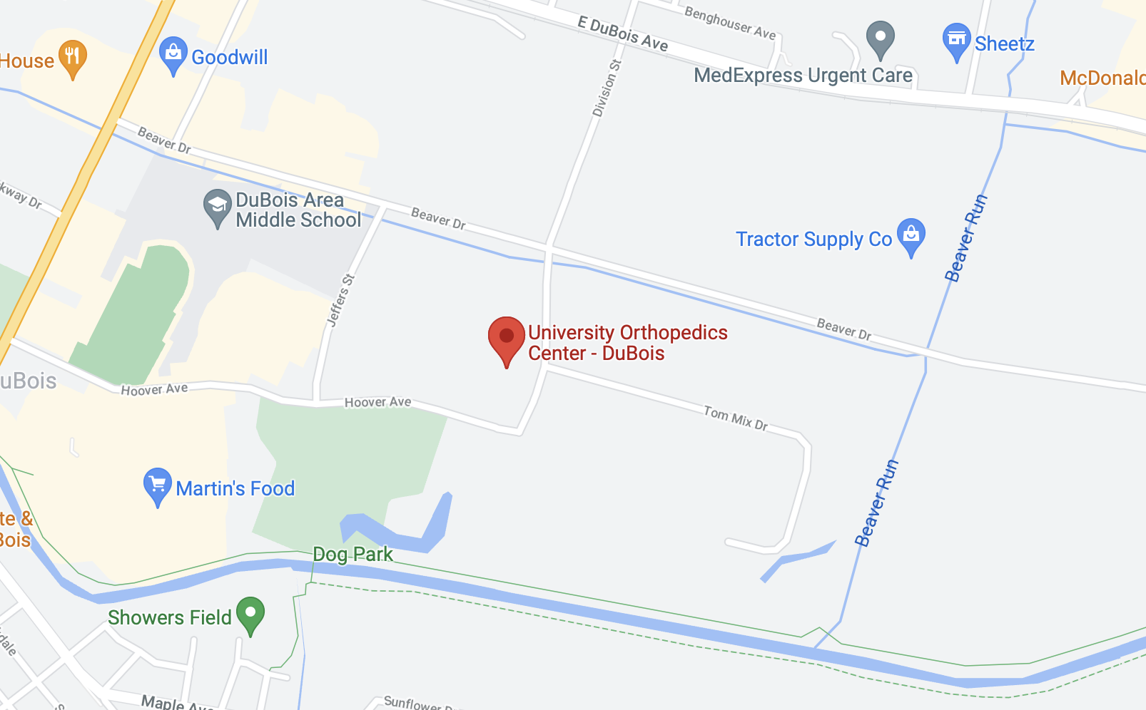 Dubois Location - University Orthopedic Care — Orthopedics clinic in DuBois, PA